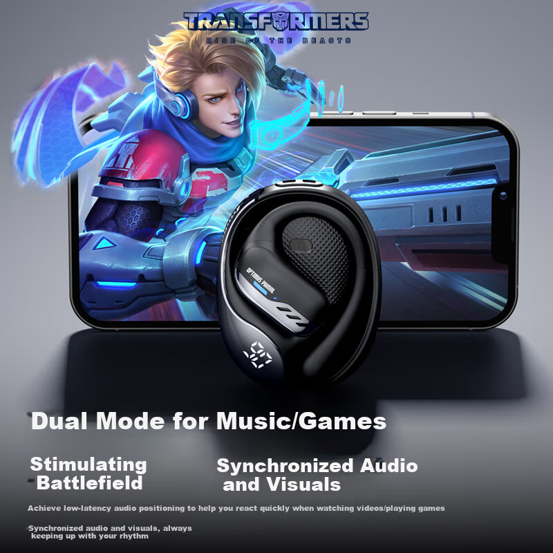 Transformers [Government Subsidy] Bluetooth Headphones, Open-Ear Clip-On Bone Co...