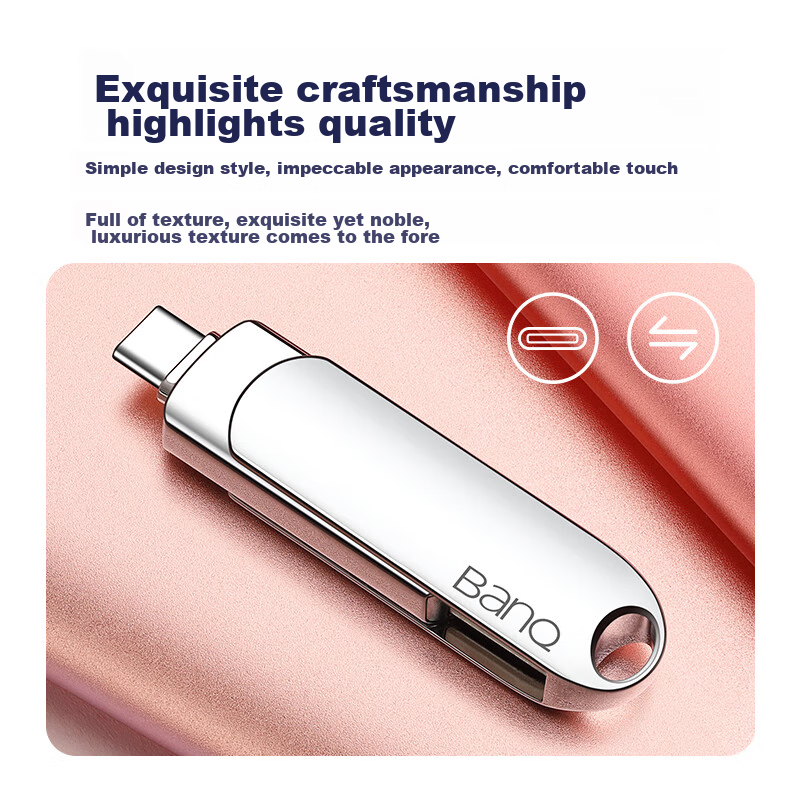 Banq 512GB Type-C USB3.2 Gen1 Dual-Interface Flash Drive for Phones, Computers,...