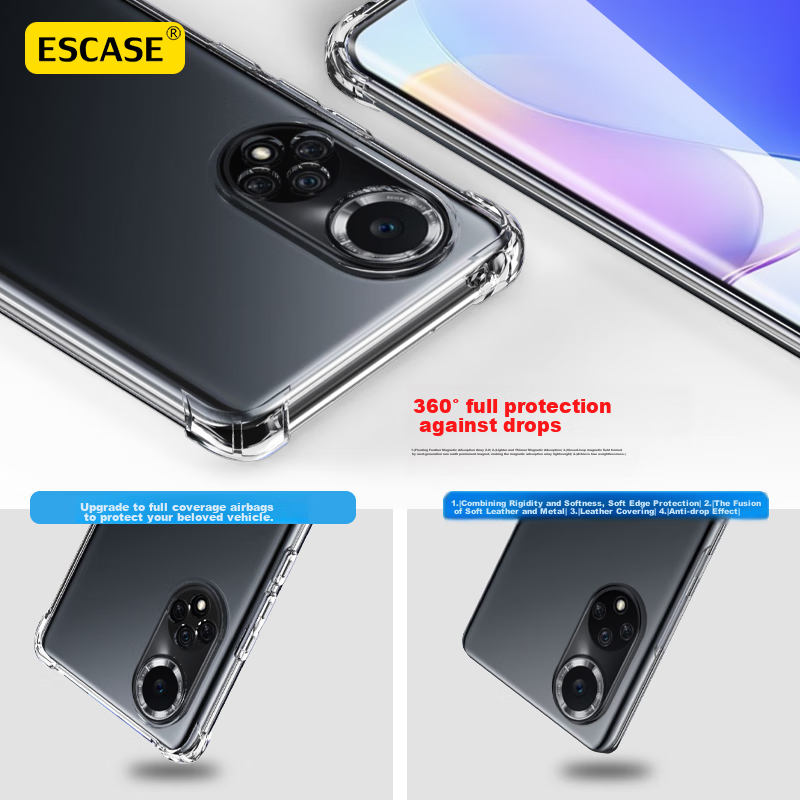 ESCASE Huawei Nova 9 Phone Case, Hi Nova 9 Protective Cover, TPU Full Coverage T...