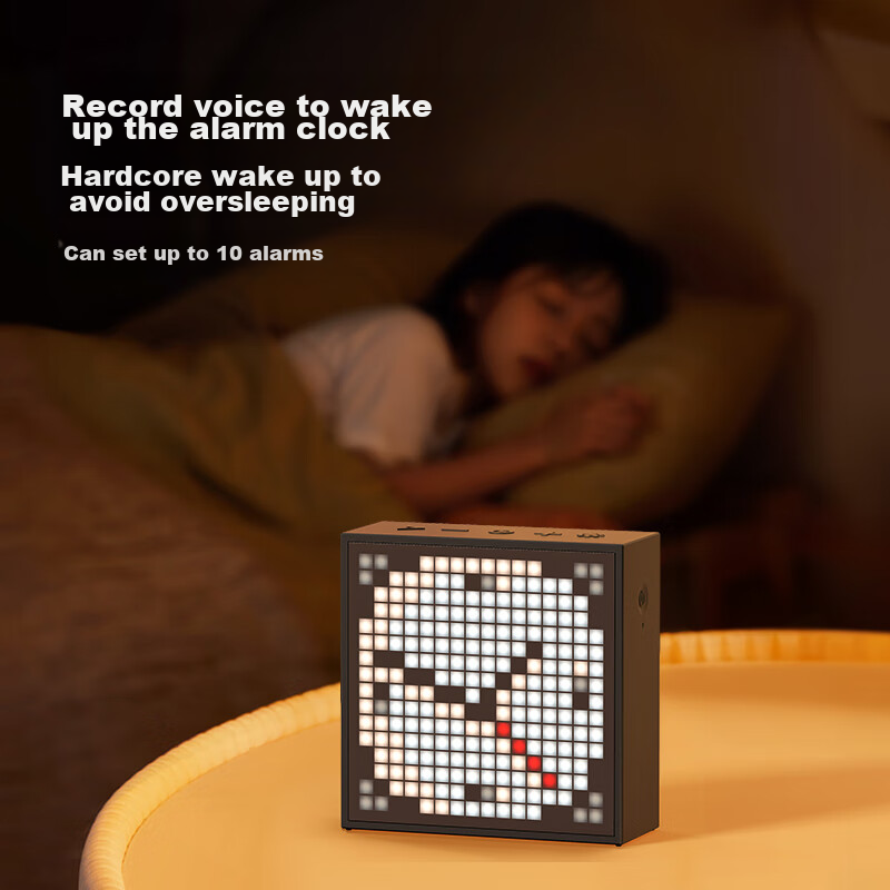 Divoom Dot EVO Bluetooth Speaker, Mini Wireless Portable, Pixel Lyrics Alarm Clo...