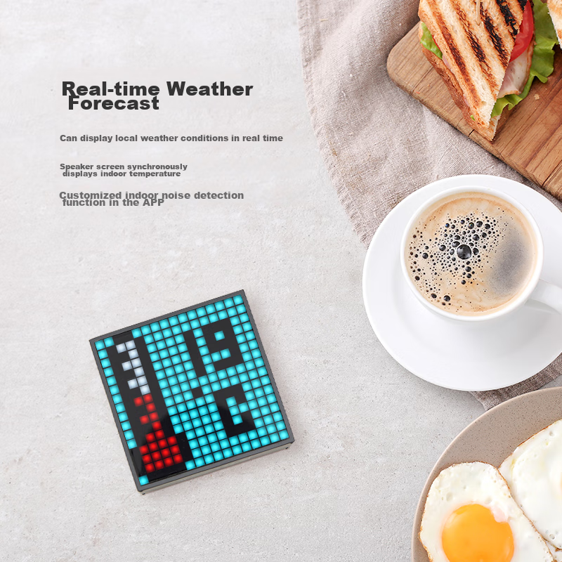 Divoom Dot EVO Bluetooth Speaker, Mini Wireless Portable, Pixel Lyrics Alarm Clo...