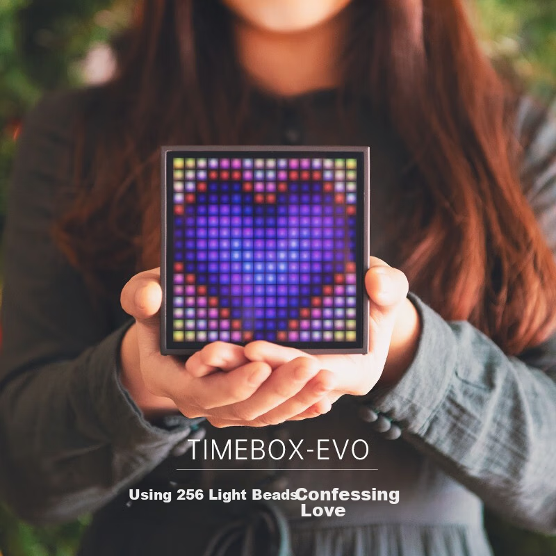 Divoom Dot EVO Bluetooth Speaker, Mini Wireless Portable, Pixel Lyrics Alarm Clo...