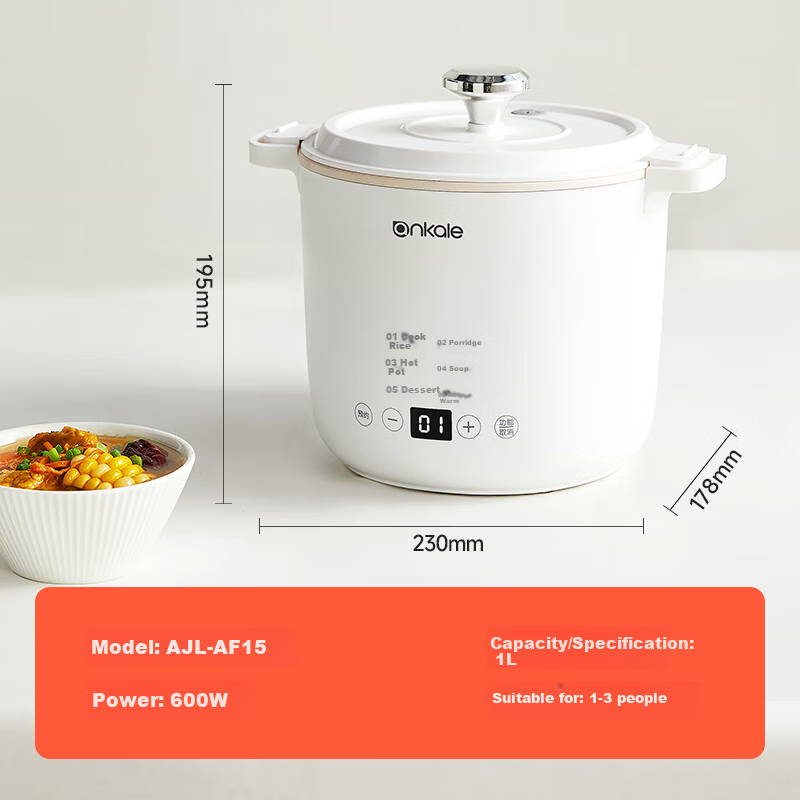 Ankale Electric Cooking Pot Multi-function Pot Small 1-2 Person Electric Hot Pot...