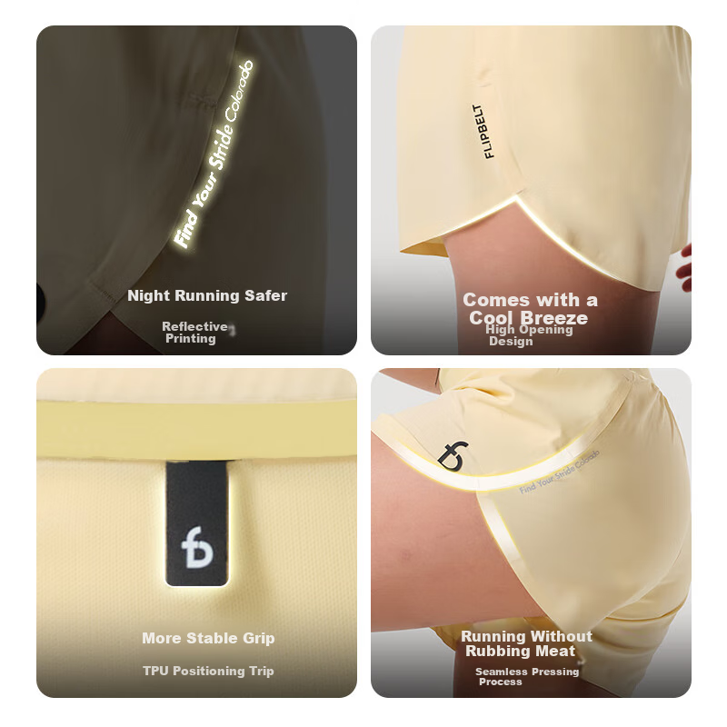 Flipbelt Air Shorts 3.0 Women's Waist Pack Shorts Breathable Running Sports Pant...