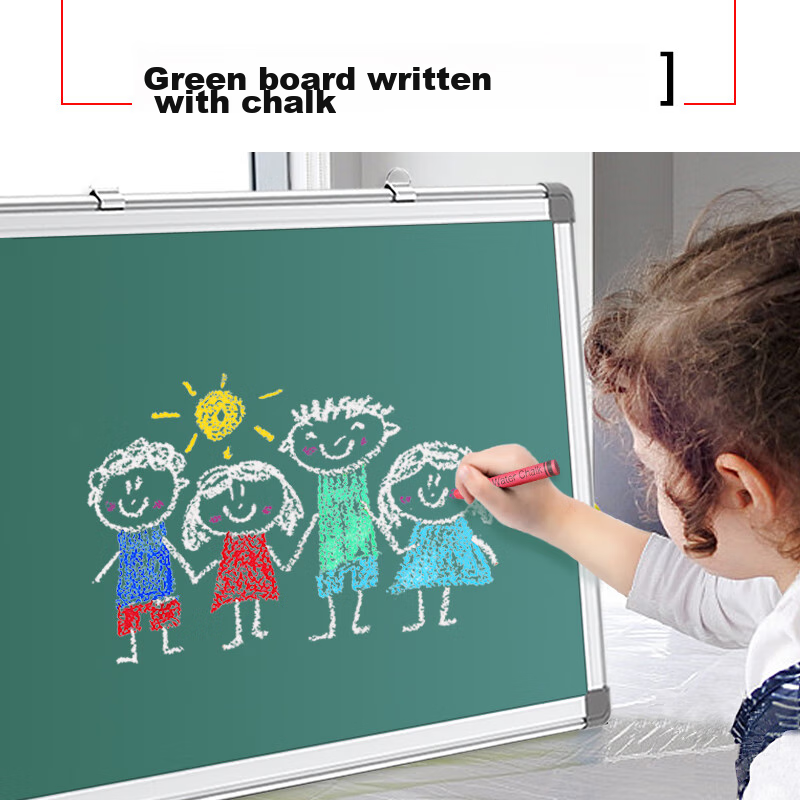 AUCS60*45cm Double-Sided Small Whiteboard, Chalkboard, Writing Board, Wall-Mount...
