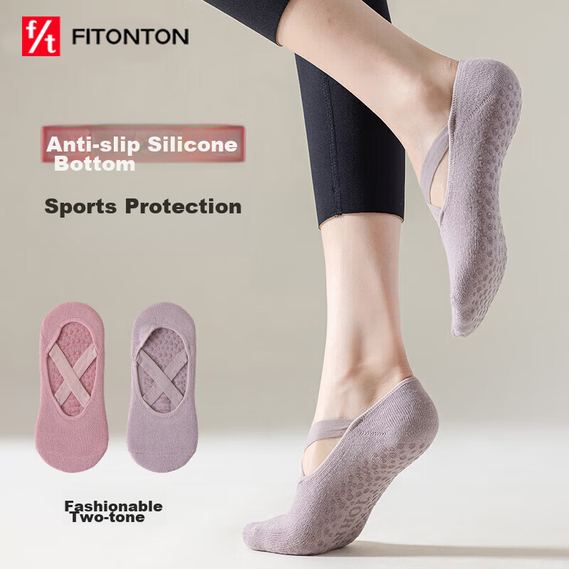 FitonTon2 Professional Yoga Socks for Women, Non-Slip Socks for Pilates Beginner...