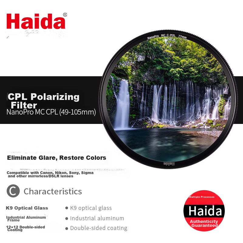 Haida NanoPro CPL Polarizing Filter, 72mm Filter, Double-Sided Multi-Layer Coate...