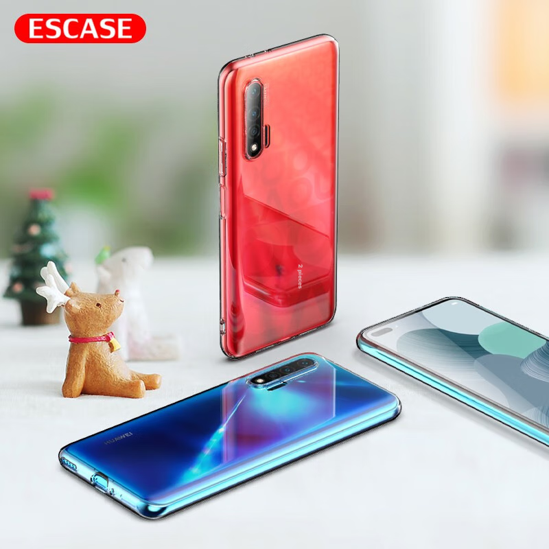 ESCASE Huawei Nova 6 Phone Case, Full Protection Shockproof Soft Shell, Silicone...