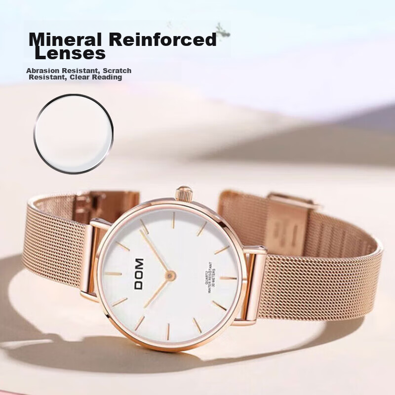 DOM New Ultra-Thin Watch for Women, Fashionable Quartz Mechanical Style, Top Ten...