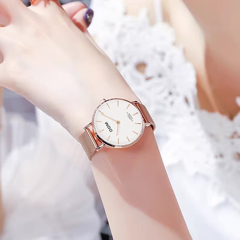 DOM New Ultra-Thin Watch for Women, Fashionable Quartz Mechanical Style, Top Ten...