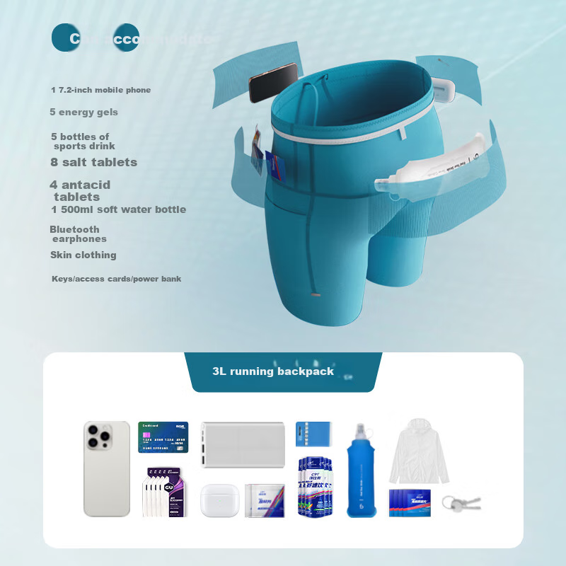 Flipbelt Men's Kangaroo Pants 3.0 Tight Compression Pants Running Breathable Moi...