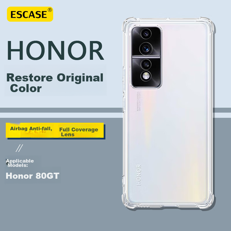 ESCASE Honor 80GT Phone Case, Shockproof Protective Cover, TPU Full Coverage Air...