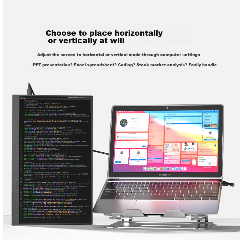 Eimio 15.6-Inch Portable Monitor, FHD Touchscreen, Secondary Display for Compute...