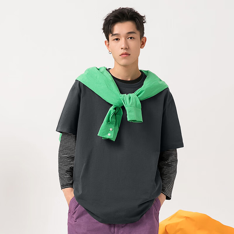 GENIOLAMODE Men's Cotton T-shirt Summer Fashion Brand Loose Casual All-match You...