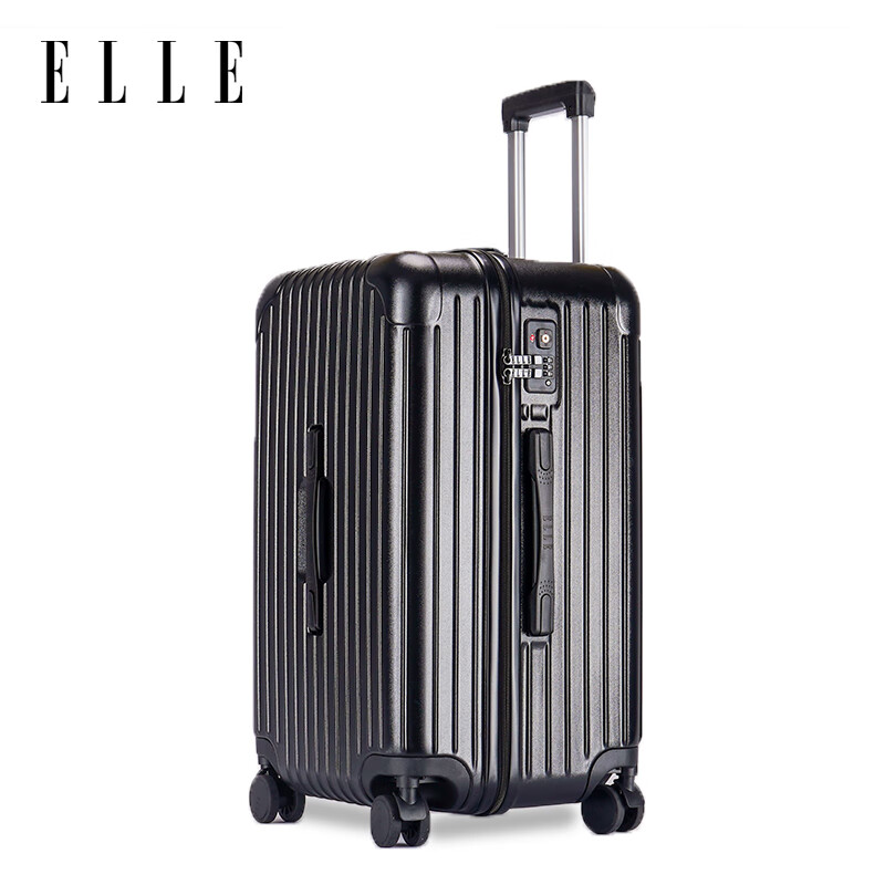 ELLE 26-Inch Luggage, Women's Trolley Suitcase, Black, Zipper, Password Lock, La...