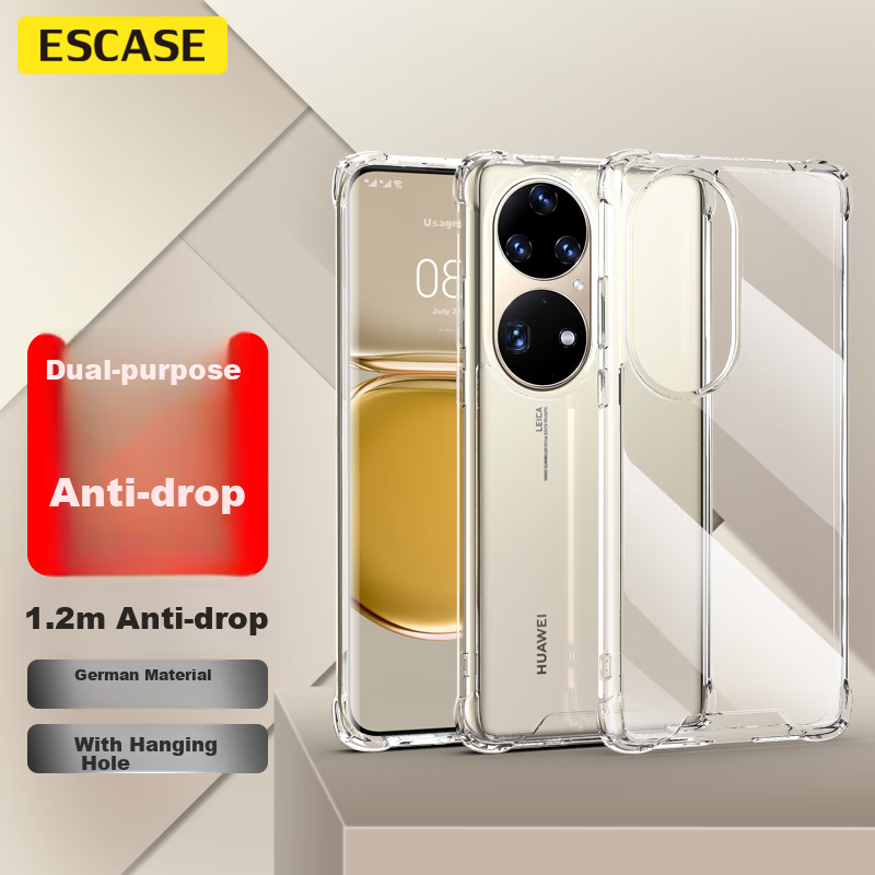 ESCASE Huawei P50/P50e Phone Case, Full Protection Shockproof Airbag Shell, TPU+...