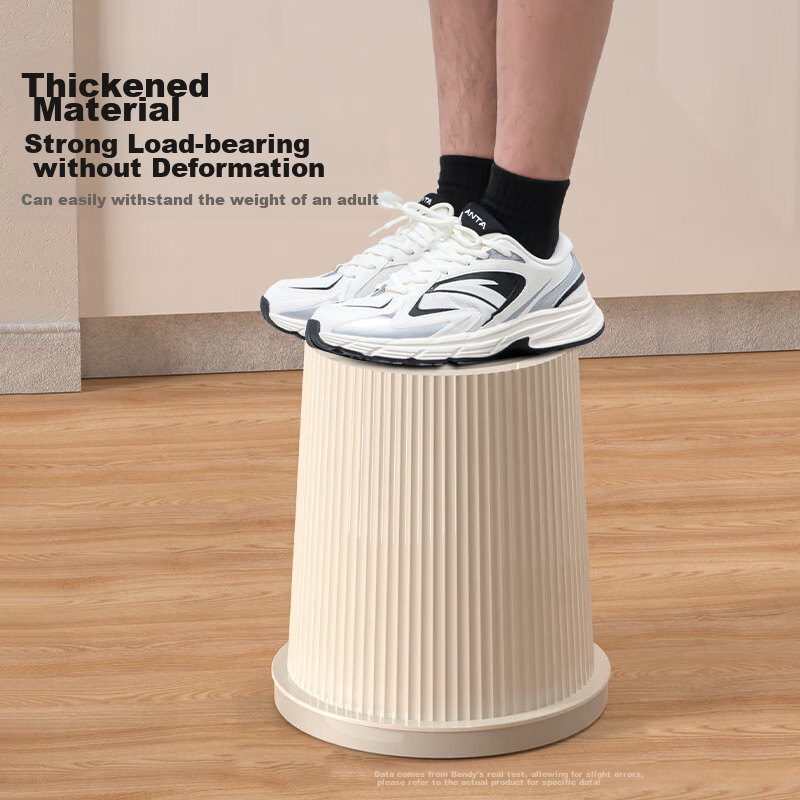 Bendi Round Trash Can, Set of Two, 17L Large Capacity Plastic Waste Bin for Home...