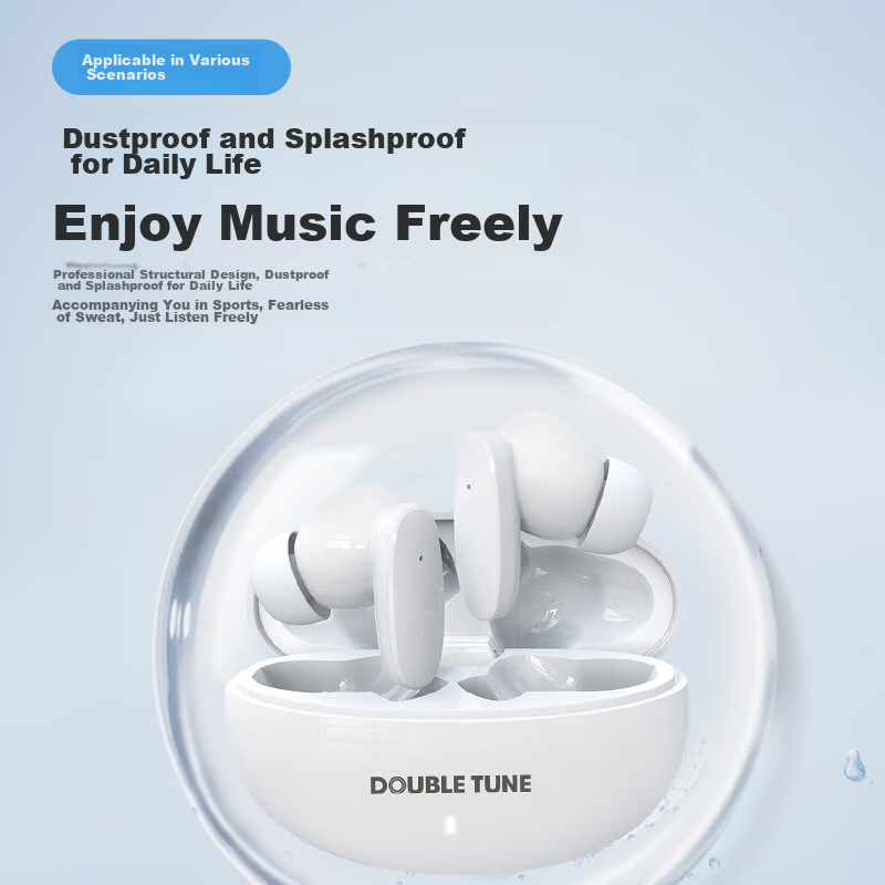 DOUBLE TUNE Pebble Series E2 True Wireless Bluetooth Earphones, In-Ear Headphone...