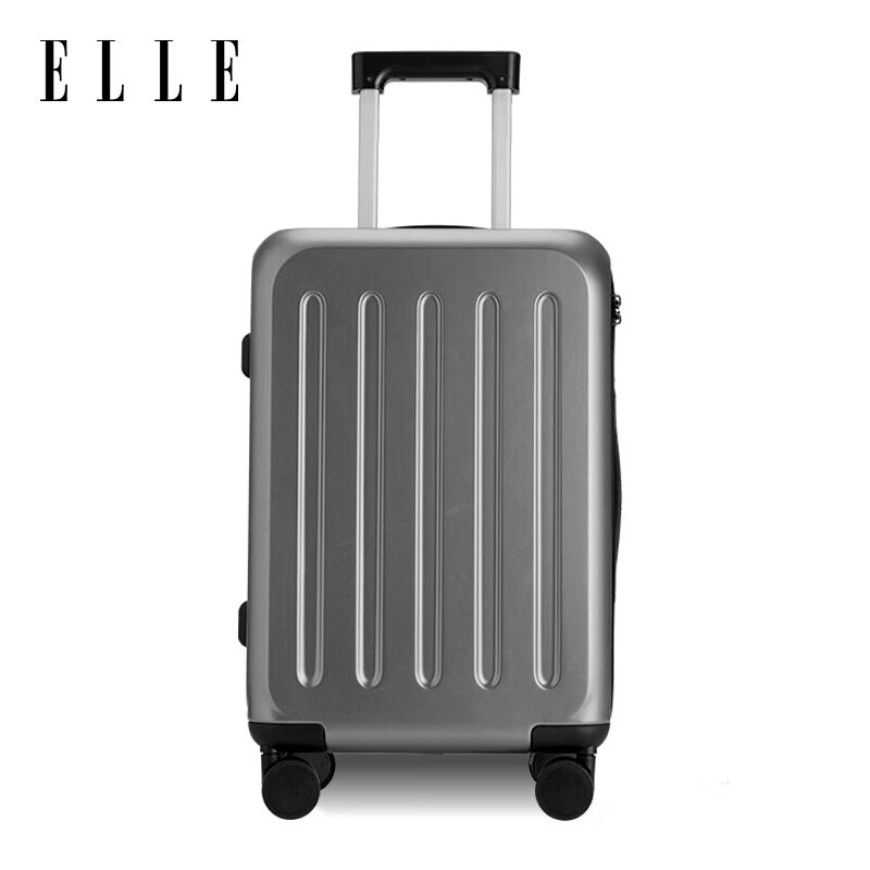 ELLE 20-inch Graphite Grey Ladies' Fashion Travel Suitcase Zipper Password Box