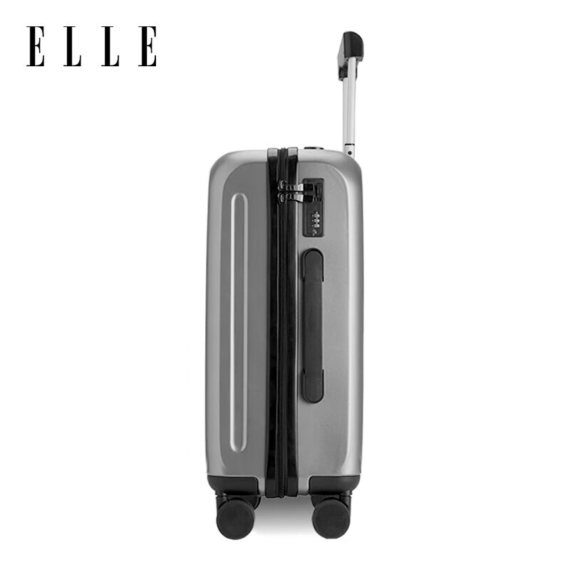 ELLE 20-inch Graphite Grey Ladies' Fashion Travel Suitcase Zipper Password Box