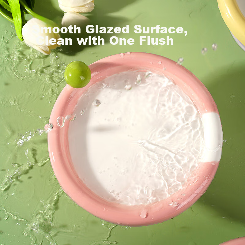 FD.Cattery Cat Bowl Ice Cream Ceramic Cat And Dog Bowl, High-Foot Glazed Easy-To...