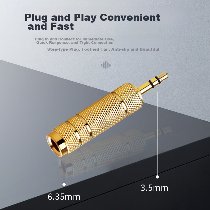 Beishanque 3.5mm to 6.5mm Female Audio Adapter, Microphone Converter, 6.5mm to 3...