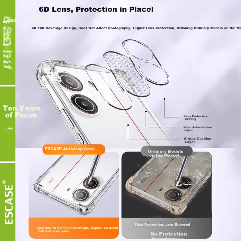 ESCASE Transparent Anti-drop Soft Case with Airbag Protection for Redmi Turbo4,...