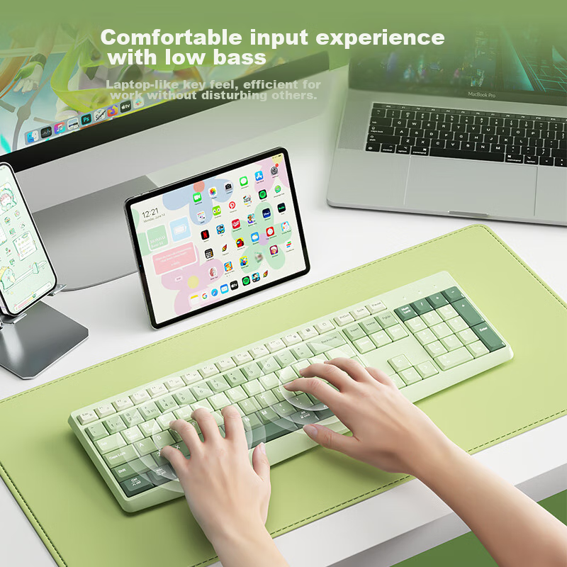 B.O.W Hangshi K161D Wireless Bluetooth Dual-Mode Keyboard, Home Office Tablet Ph...