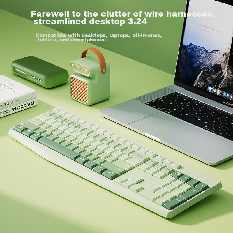 B.O.W Hangshi K161D Wireless Bluetooth Dual-Mode Keyboard, Home Office Tablet Ph...