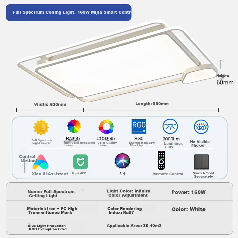 FSL Foshan Lighting Modern Nordic Living Room Ceiling Light for Bedroom Study En...