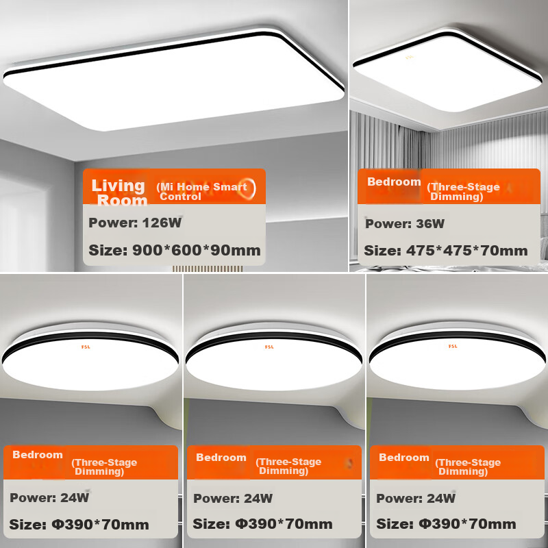 FSL Foshan Lighting Ceiling Light, LED Smart Control Light Fixture Set, Ra97 Hig...