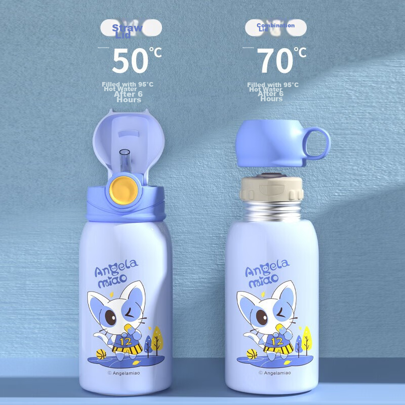 Angelamiao Children's Insulated Cup with Straw, Kids' Water Bottle, 316 Stainles...