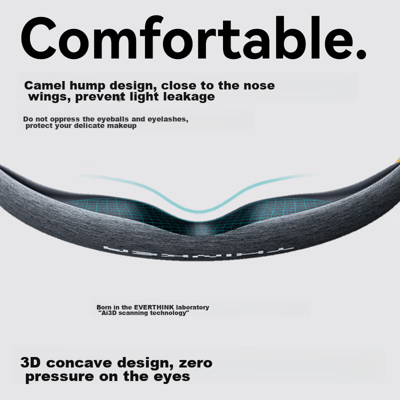 EVERYTHINK Light-Blocking Sleep Mask, Noise-Reducing, for Sleeping, Specialized...