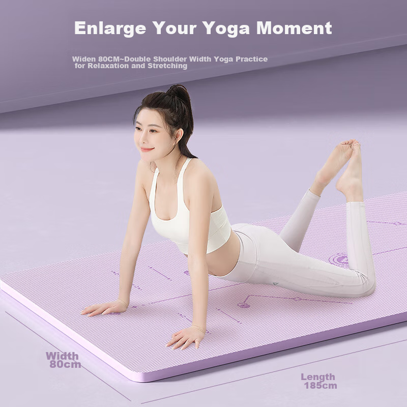 PEAK Yoga Mat, Fitness TPE Position Line, Non-Slip, Thickened And Widened, 185*8...