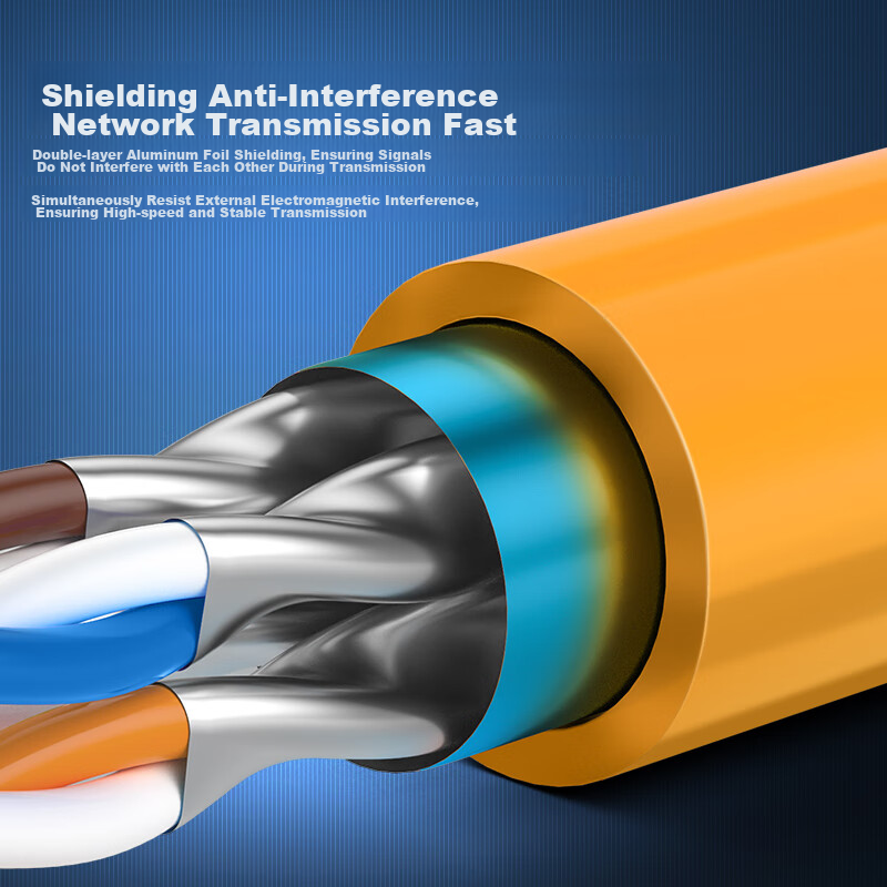 Akihabara (CHOSEAL) CAT6A Double-Shielded Network Cable, 10 Gigabit Anti-Interfe...