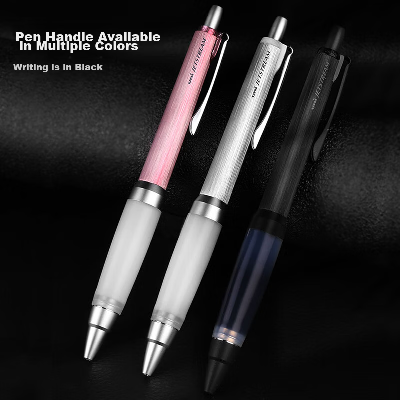 Mitsubishi (Uni) Ballpoint Pen with Metal Barrel, Oil-Based Ink, Soft Rubber Gri...