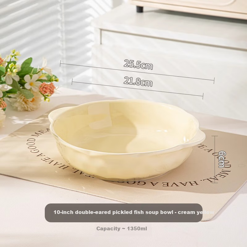 PINYU New Sichuan Style Fish Hot Pot Bowl Double Ear Large Soup Bowl Household 1...