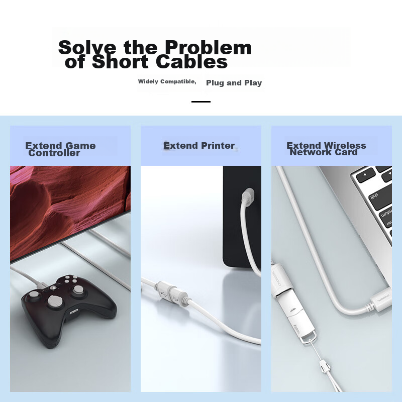 Akihabara High-Speed USB Extension Cable, Male to Female, AM/AF High-Speed Data...