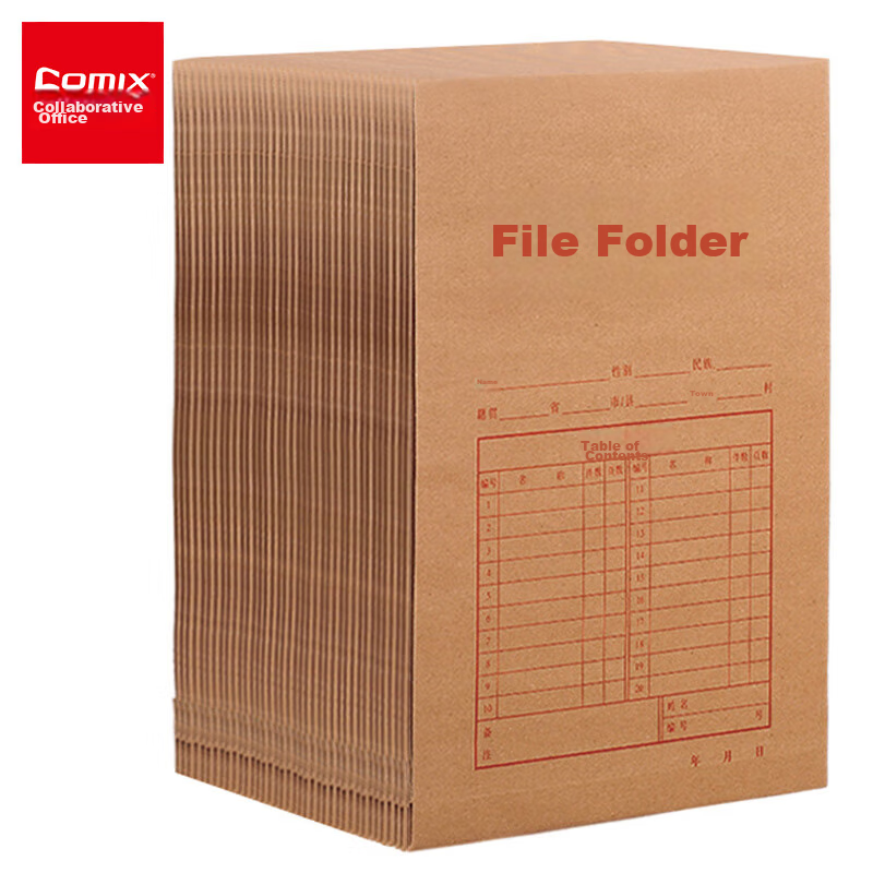 Comix 50 A4 Mixed Pulp Kraft Paper File Folders, Document Folders, Tender Submis...