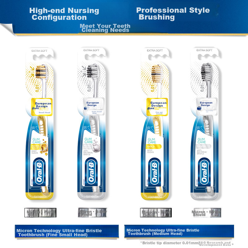 Oral-B Professional Gum Care Micro-Gold Deep Cleaning Toothbrush, 2-Pack, Ultra-...