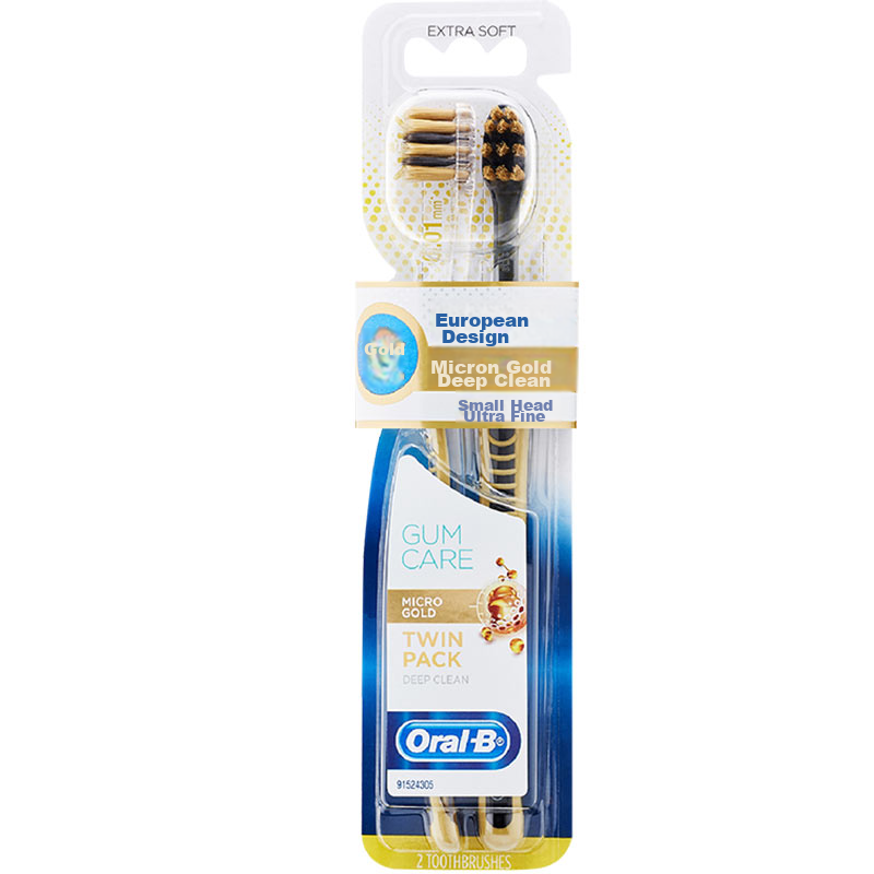 Oral-B Professional Gum Care Micro-Gold Deep Cleaning Toothbrush, 2-Pack, Ultra-...