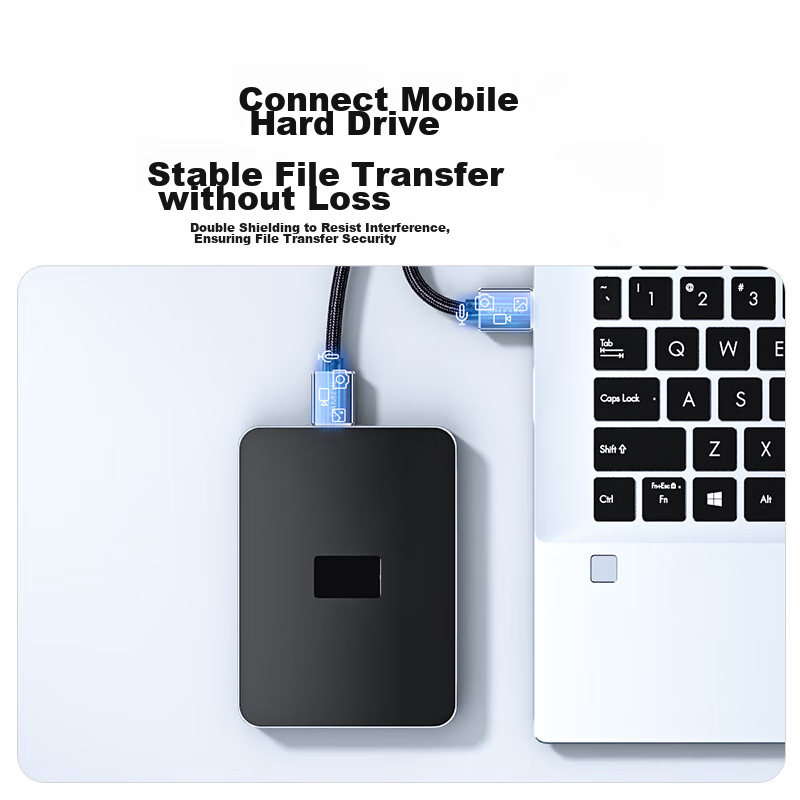 Shanze Dual-Head USB 3.0 Male-To Data Cable, High-Speed Transfer Cable for Exter...