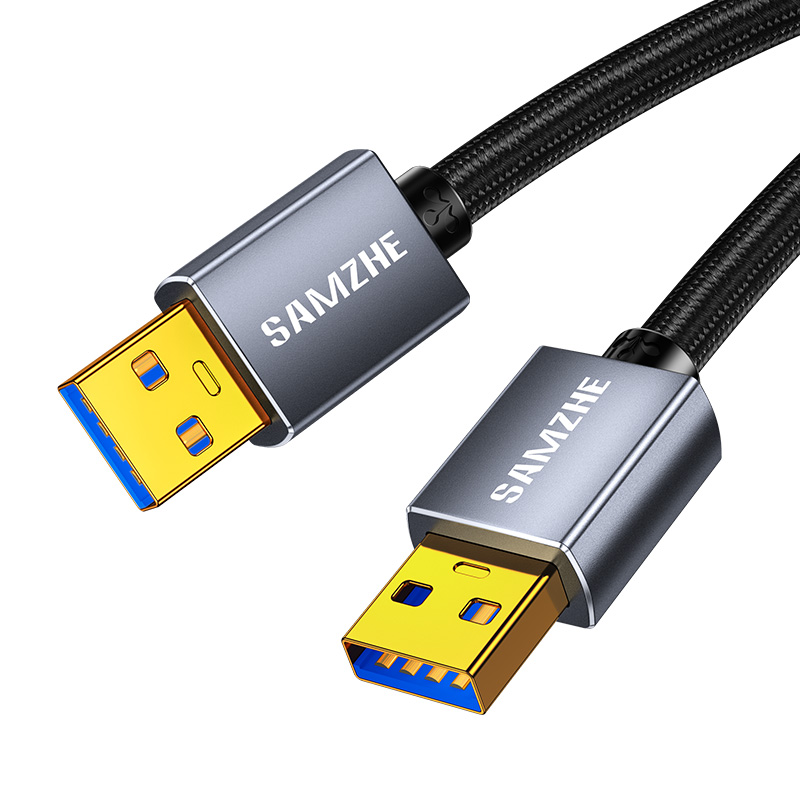 Shanze Dual-Head USB 3.0 Male-To Data Cable, High-Speed Transfer Cable for Exter...