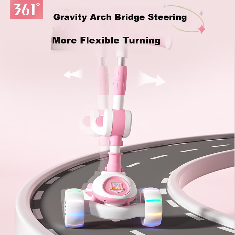 361° Kids Scooter for 2-3-6-10-12 Year Olds, Children's Scooter with Music, Pink...