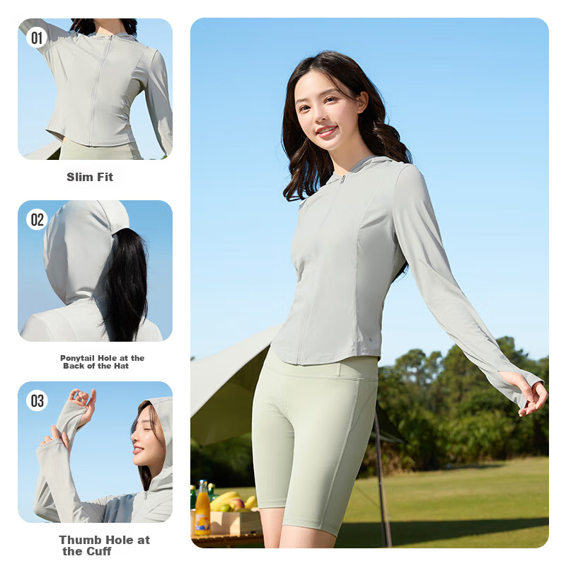 361° Women's Summer Sun Protection Clothing Quick-drying Slim Fit Hooded Sports...