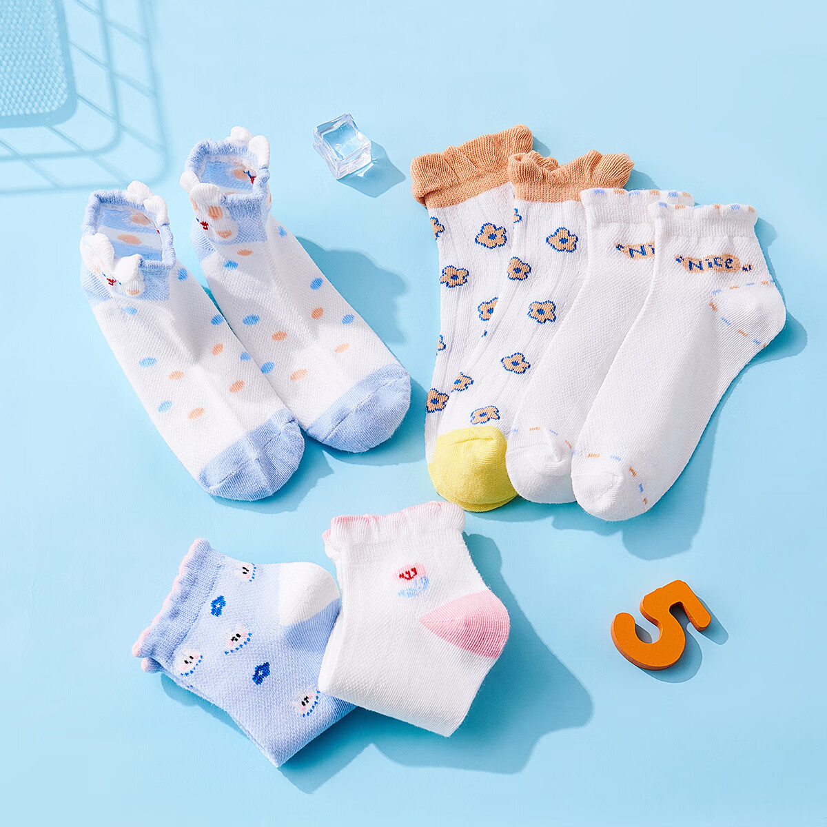 Nanjiren Children's Socks, Summer Thin Style, Girls' Mesh Socks, Baby Mid-Calf S...