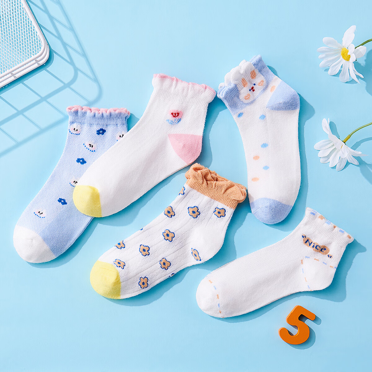 Nanjiren Children's Socks, Summer Thin Style, Girls' Mesh Socks, Baby Mid-Calf S...