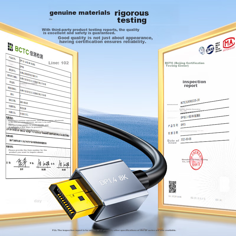 Shanze DP Cable Version 1.4, 8K HD 4K/2K 240/165Hz DisplayPort, Computer to Moni...