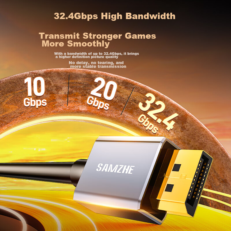 Shanze DP Cable Version 1.4, 8K HD 4K/2K 240/165Hz DisplayPort, Computer to Moni...