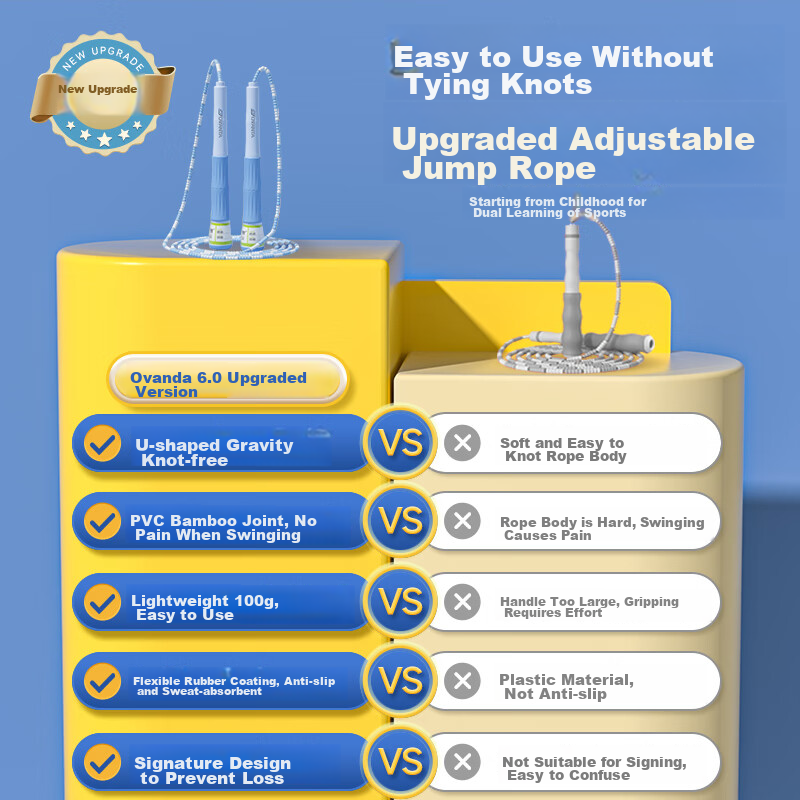 Oufanda Bamboo Jump Rope for Children, Elementary School Students, Kindergarten,...